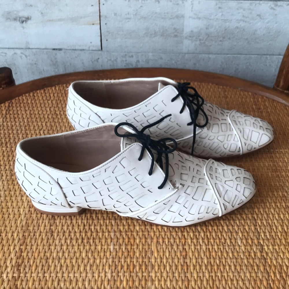 Truth or Dare by Madonna laser cut leather loafers